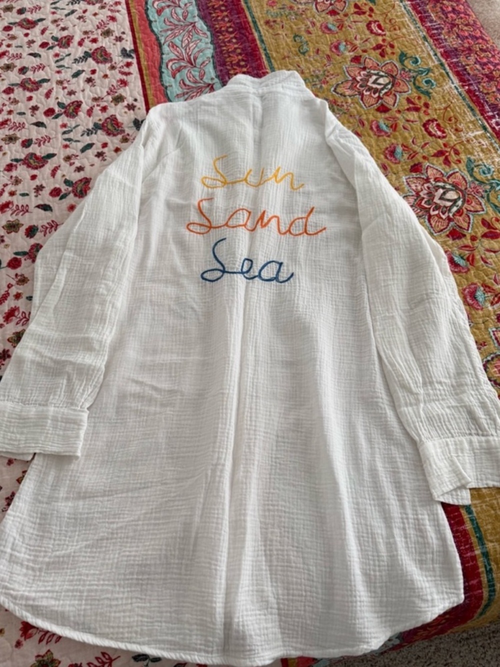 Dreamers White Button-Down Swim Coverup